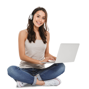 chica con computadora